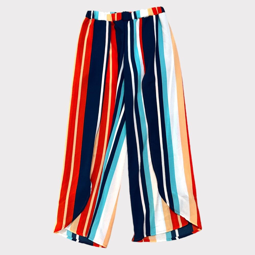 Kids’ Striped Wide-Leg Pants-SZ M NWT